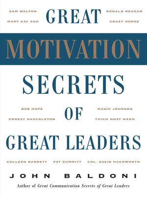 cover image of Great Motivation Secrets of Great Leaders